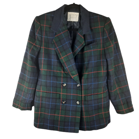 Vintage Sophisticate & Company Plaid Wool Blazer Jacket - Picture 5 of 14